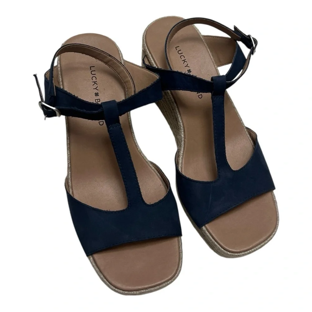 Lucky Brand Espadrille Navy Blue Sandals Size 9.5M